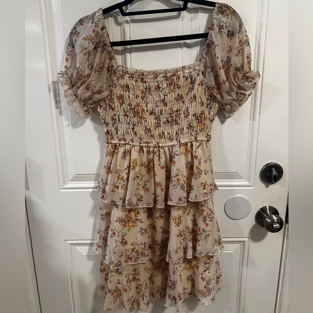 Floral Puff Sleeve Mini Dress